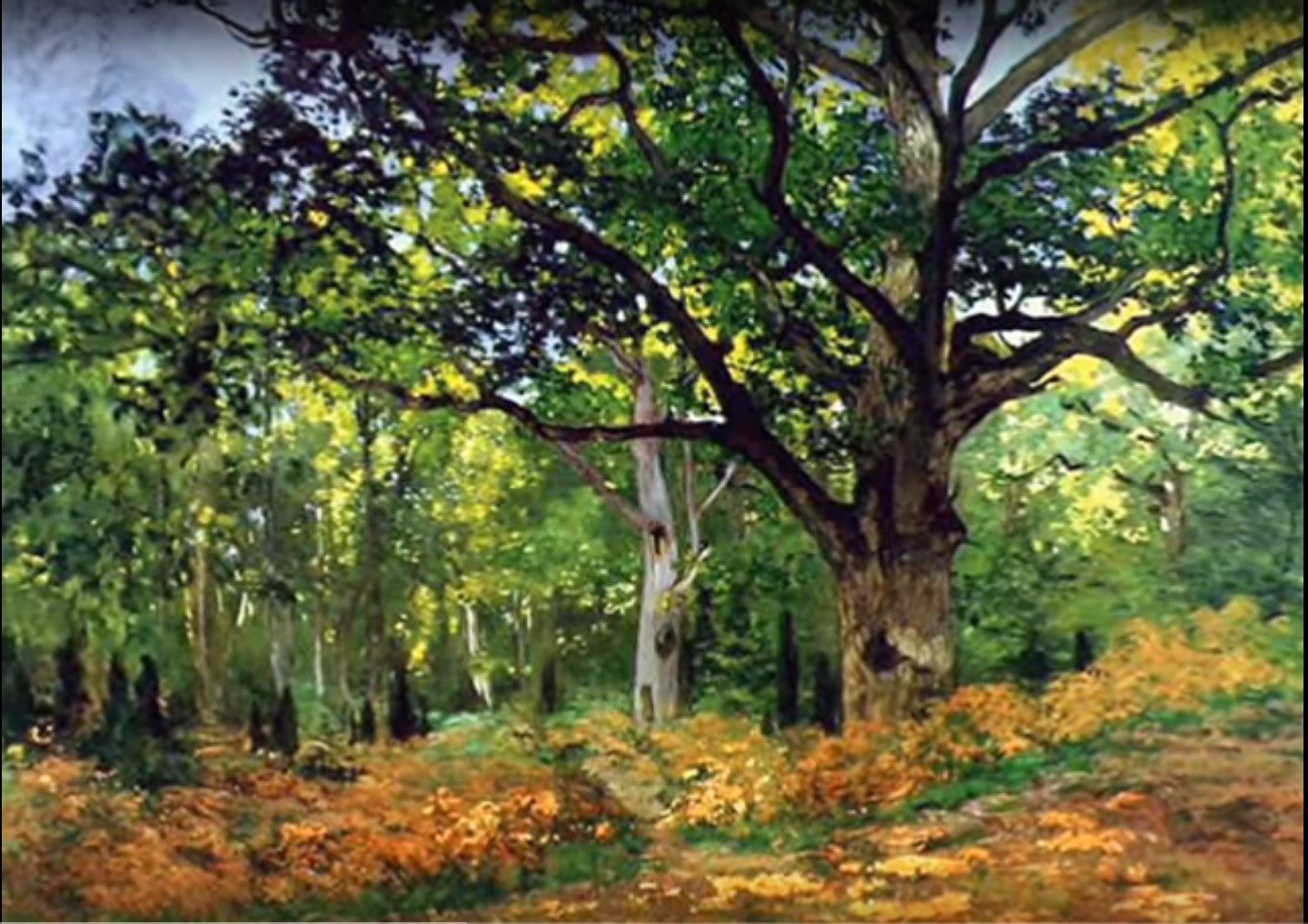 La grande quercia e il bosco dipinti da Claude Monet